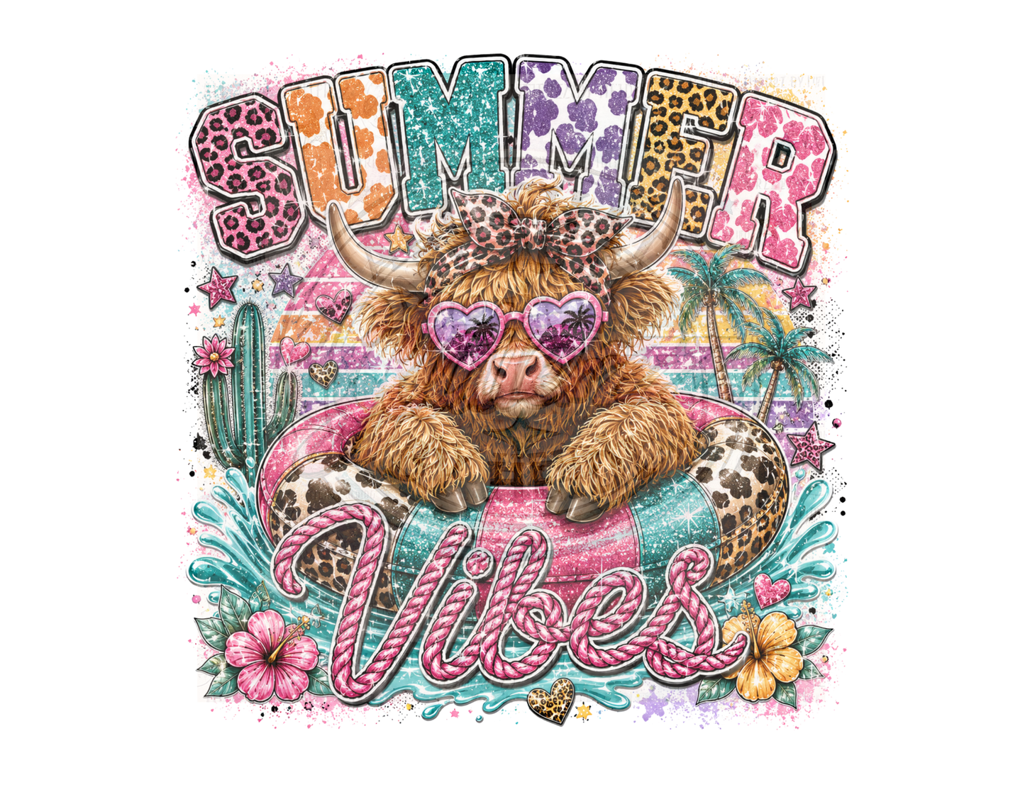 summer vibes highland cow
